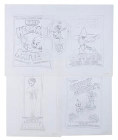 A Collection of Roger Rabbit Car Toon Spin Queue Prop Designs.