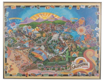 A Rolled California Adventure Souvenir Map.