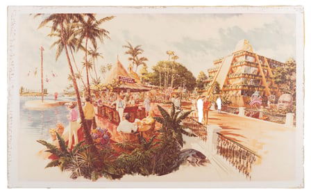 An EPCOT Mexico Pavilion Concept Art Print.