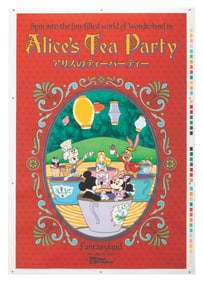 A Tokyo Disneyland Alice's Tea Party Attraction Poster.