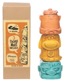 A Disneyland Paris "Up" Stackable Totem Mug Set.