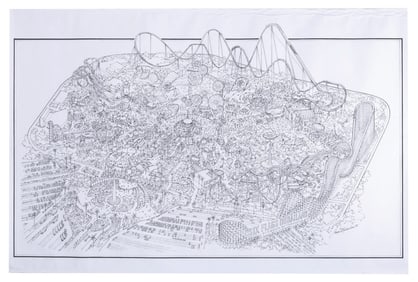 A Six Flags Dubailand Map Concept Print.