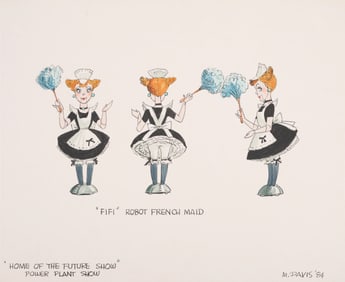 An Original Marc Davis Six Flags Character Concept Drawing.