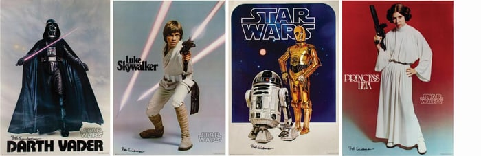 A Set of Bob Seidemann Signed "Star Wars" Posters.
