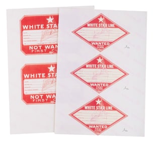 A “Titanic" Prop Luggage Tag Collection.