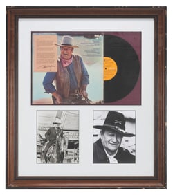 A John Wayne Signed "America, Why I Love Her" Record.