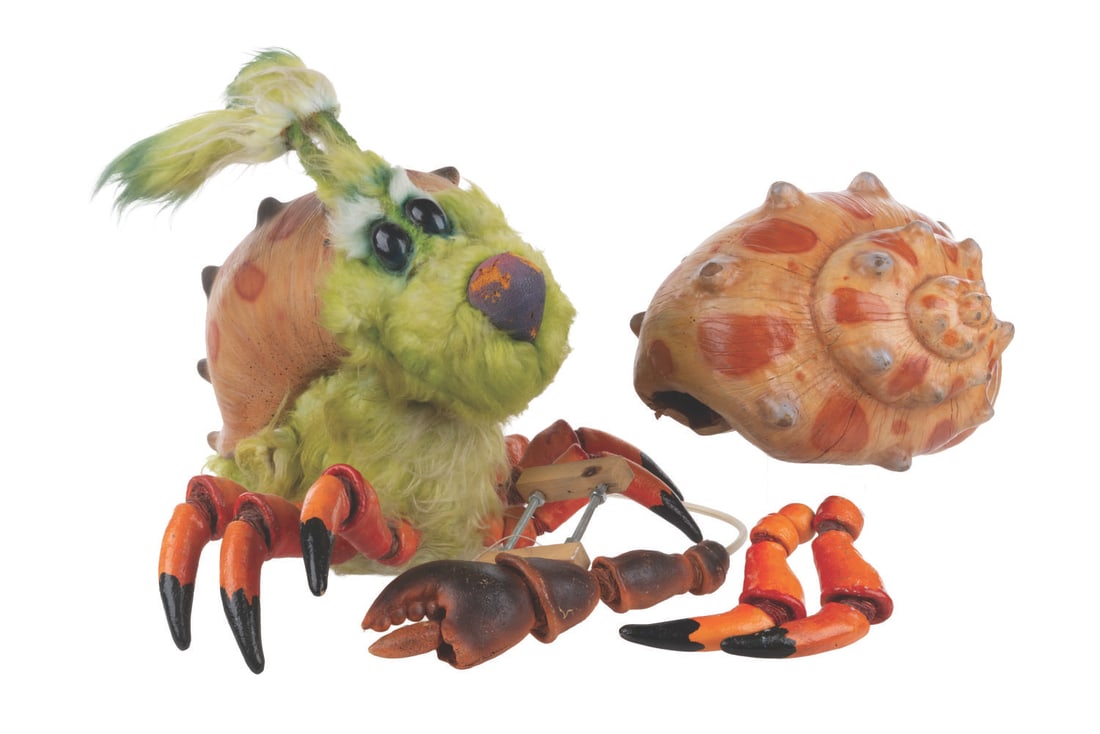An "Amazing Live Sea Monkeys" Puppy Crab Puppet.: (CBS, 1992) A screen-used Puppy Crab puppet from the Howie Mandel television series "The Amazing Live Sea Monkeys." This adorable amalgamation of a dog and a crab appears in the series' pilot episode