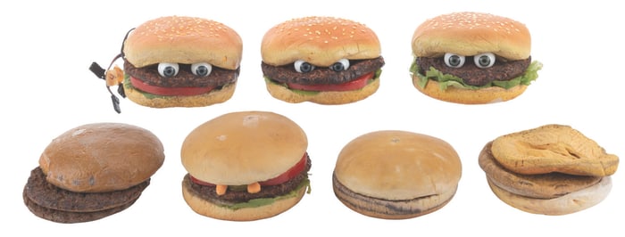 A Collection of "Good Burger?? Burger Puppets and Props.