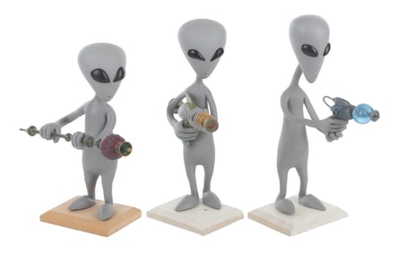 Three "Alien Xmas" Klept Stop-Motion Puppets.