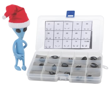 An "Alien Xmas" Blue X Stop-Motion Puppet.