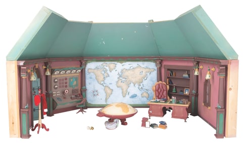 An "Alien Xmas" Santa's Office Set and Props.