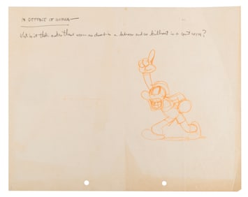 An Original “Flip the Frog" Model Drawing.
