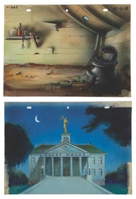 A Pair of “Mighty Mouse?? Production Backgrounds.