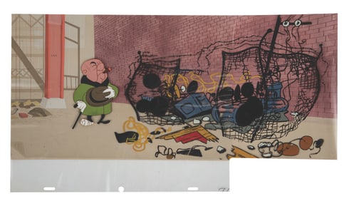 A “Mr. Magoo" Production Cel and Background.