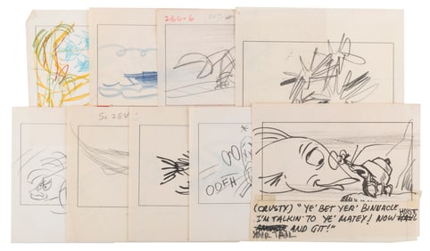 A Collection of “The Incredible Mr. Limpet?? Storyboards.