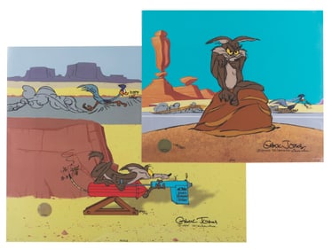 A Chuck Jones Signed Pair of “Road Runner" Limited Edition Cels.