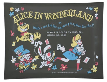 A Hanna-Barbera “Alice in Wonderland?? Glass Platter.