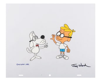 A Jay Ward Signed Mr. Peabody and Sherman Scene Cel.