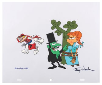 A Jay Ward Signed #17 Dudley Do-Right Scene Cel.