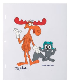 A Jay Ward Signed #33 Rocky and Bullwinkle Scene Cel.