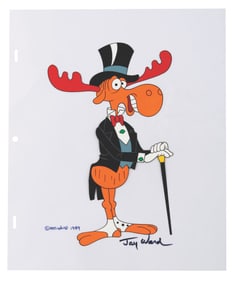 A Jay Ward Signed #42 Bullwinkle Scene Cel.