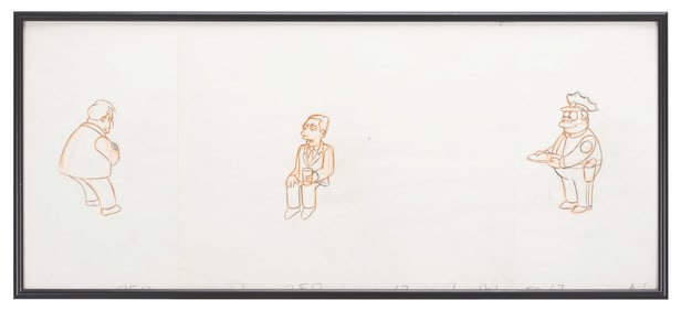 A Set of “The Simpsons" Original Production Drawings.