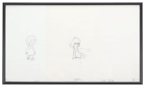 A Pair of “The Simpsons" Original Production Drawings.