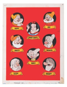 "Snow White and the Seven Dwarfs" Original Book Art.