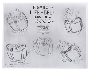 A "Pinocchio" Figaro Model Sheet.