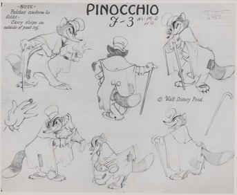 A "Pinocchio" Honest John Model Sheet.