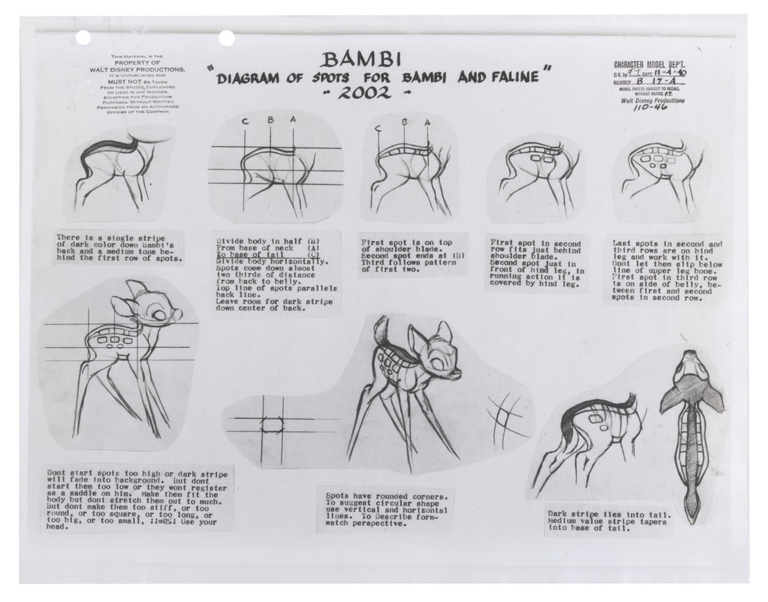 A "Bambi" Model Sheet. (1 of 1)