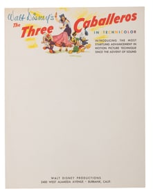 A Sheet of "The Three Caballeros" Stationery.
