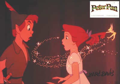 A Marc Davis Signed "Peter Pan" Re-Release Lobby Card.