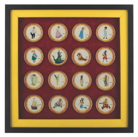 A Framed Set of "Peter Pan" Peanut Butter Lids.