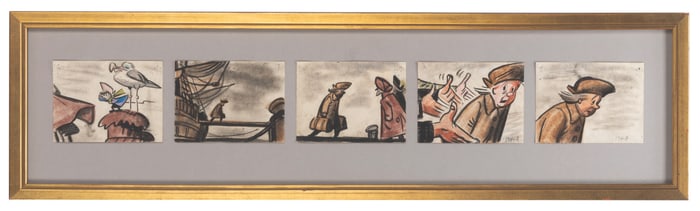 A Set of “Ben and Me?? Storyboard Panels by Bill Peet.