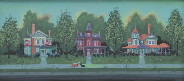 An Eyvind Earle “Lady and the Tramp" Concept Painting.