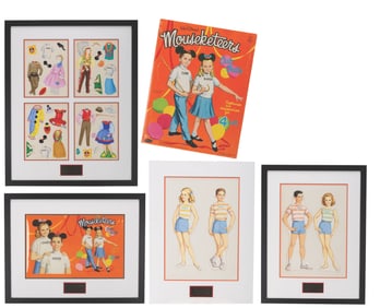 The Complete Mouseketeers Cut Outs Artwork & Signed Book.