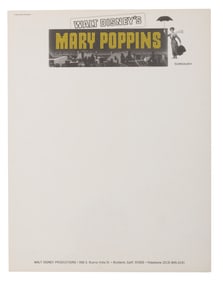 A Sheet of “Mary Poppins?? Stationery.
