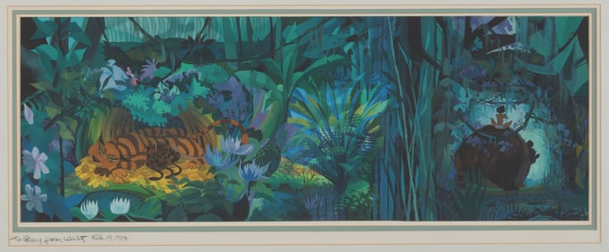 A Walt Peregoy "The Jungle Book" Color Background Study.