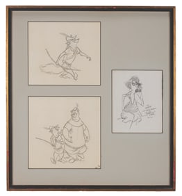 A Milt Kahl Madame Medusa Drawing and "Robin Hood" Photocopies.