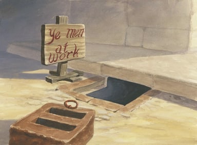 A "Prince and the Pauper" Background Color Key Painting.