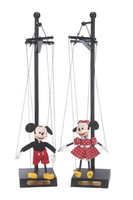 A Pair of Bob Baker Mickey and Minnie Marionettes.