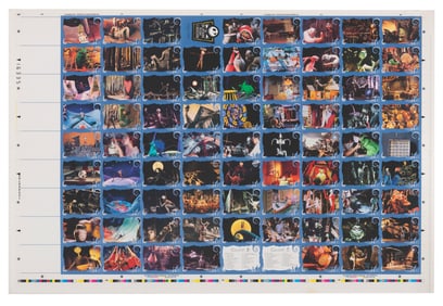 An Uncut Set of "The Nightmare Before Christmas" Trading Cards.