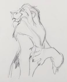 A "The Lion King" Original Scar Production Drawing.
