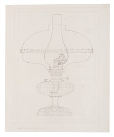 A T. Hee Oil Lamp Christmas Card Design.