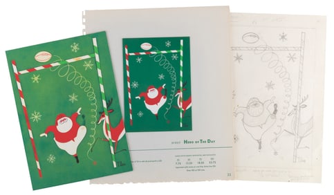 A T. Hee Football Christmas Card Design.