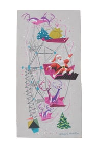 A Ferris Wheel Ralph Hulett Christmas Card Painting.