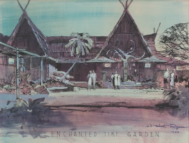 An Enchanted Tiki Room Herb Ryman Concept Painting.