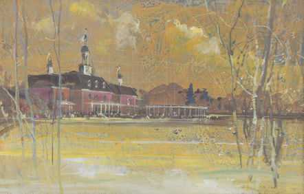 A Herb Ryman American Adventure Concept Painting.