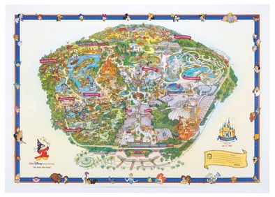 A Disneyland 50th Anniversary Imagineering Exclusive Map.